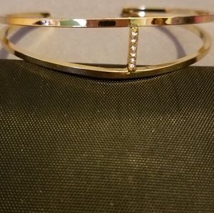 Beautiful Gold Colored Bracelet with CZ Chips